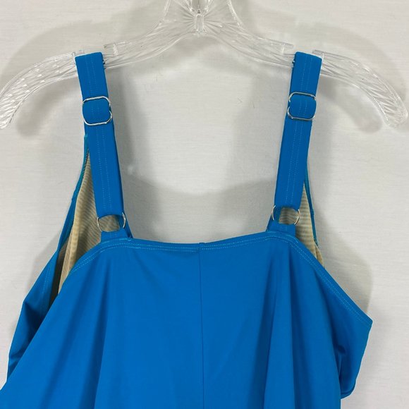 Swim 365 One Piece Swimsuit Blue 32 - Picture 5 of 10